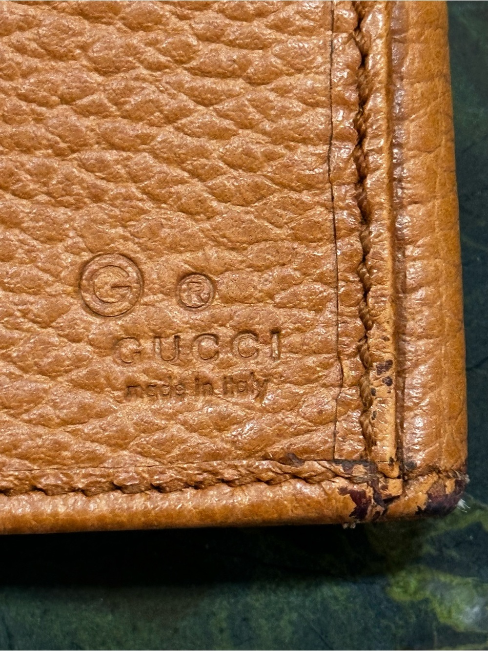 Gucci Signoria Continental Pebbled Leather Wallet Tan Silver-tone Logo Plaque - Picture 7 of 16